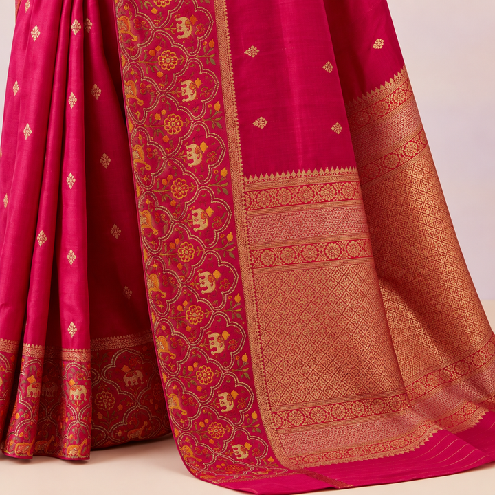 KUBERAN RANI PINK PURE MASHRU CHIFFON SAREE