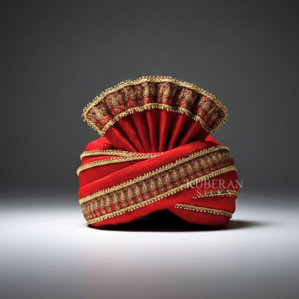 Red and gold wedding turban 2000x2000