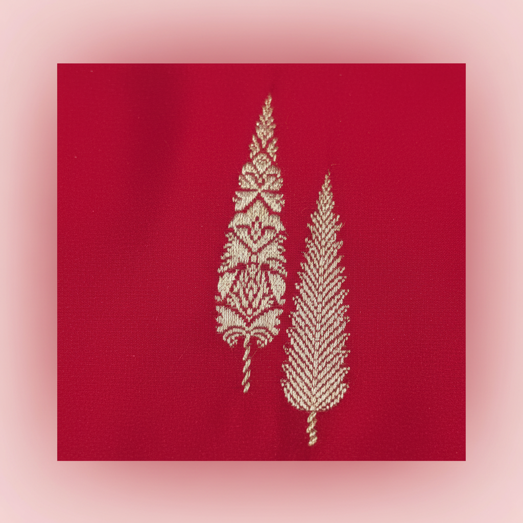 KUBERAN BRIGHT RED MASHRU BANARASI SILK SAREE
