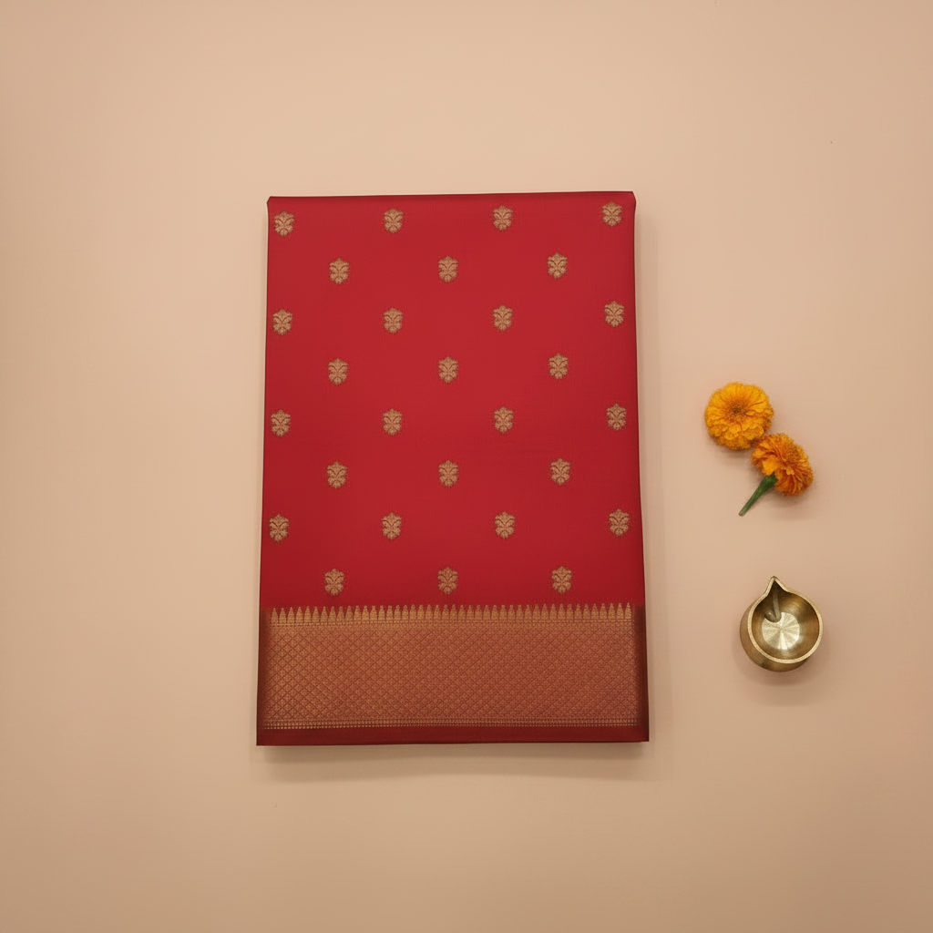 KUBERAN DARK PINK RAW SILK SAREE