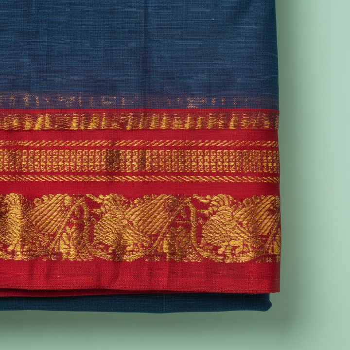 KUBERAN ROYAL BLUE COTTON SAREE