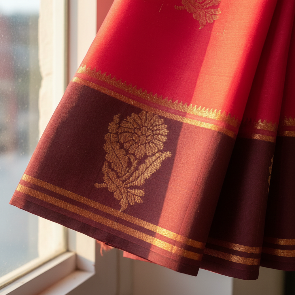 KUBERAN PEACH PINK PURE SOFT SILK SAREE