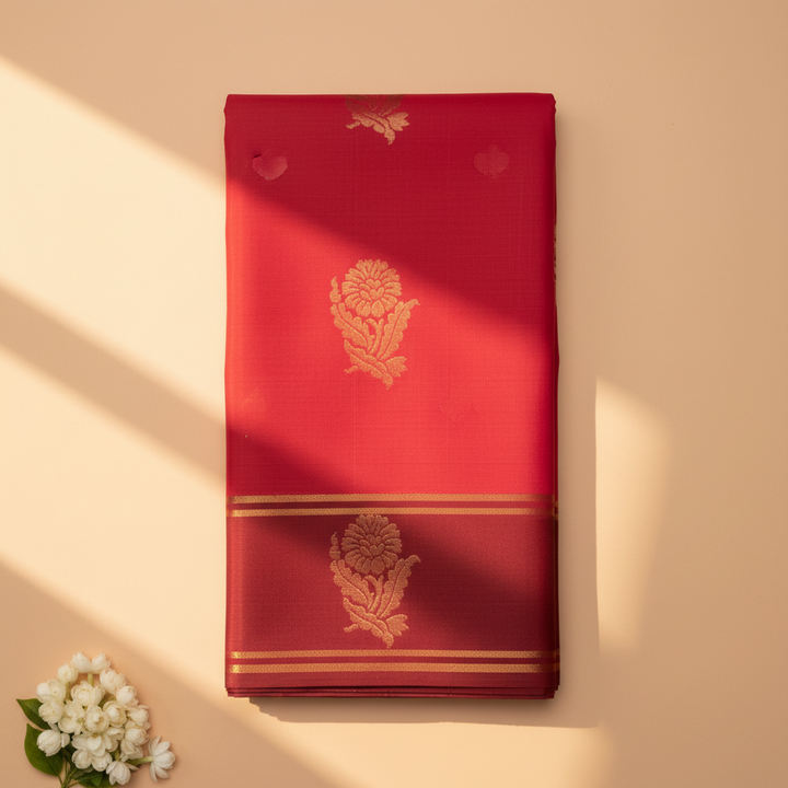 KUBERAN PEACH PINK PURE SOFT SILK SAREE