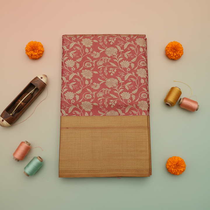 KUBERAN Rose Kanchipuram Silk Saree