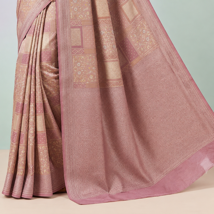 KUBERAN PINK BANARAS GEORGETTE SAREE