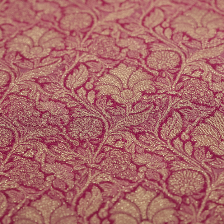 KUBERAN RED BROCADE SEMI SILK SAREE