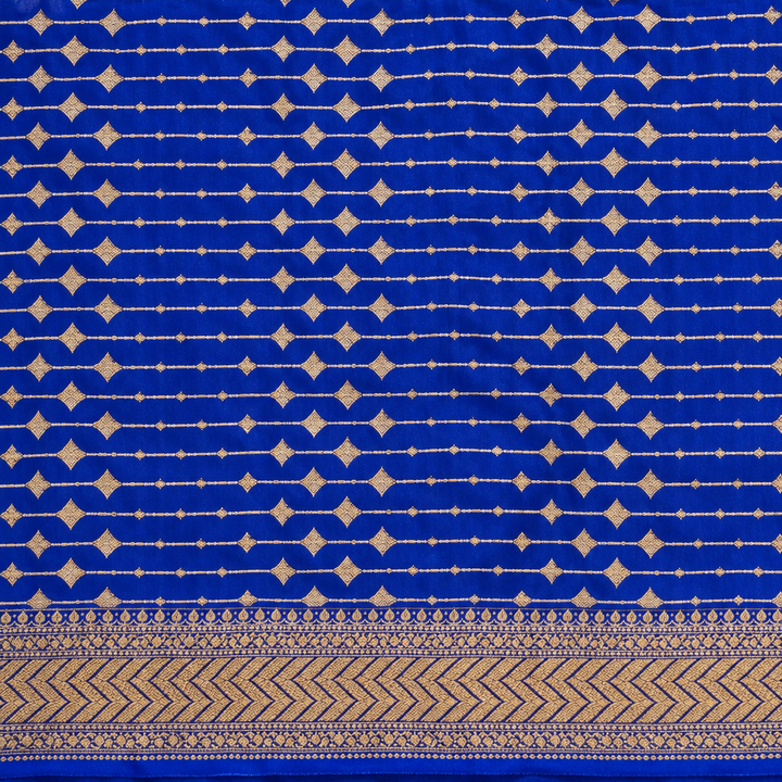 KUBERAN ROYAL BLUE PURE KHADDI GEORGETTE  SAREE