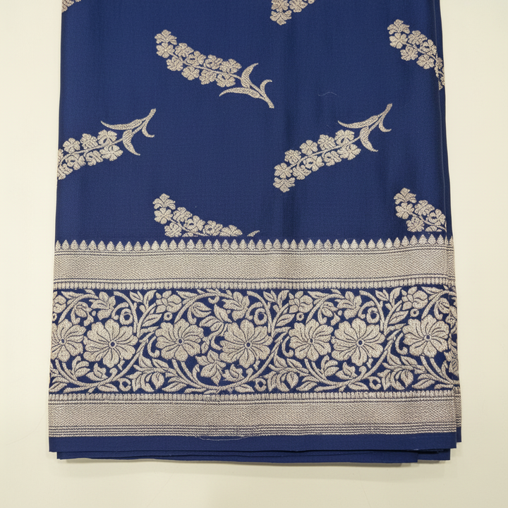 KUBERAN NAVY BLUE MASHRU BANARASI SILK SAREE