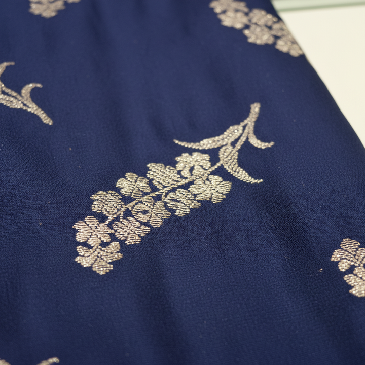 KUBERAN NAVY BLUE MASHRU BANARASI SILK SAREE