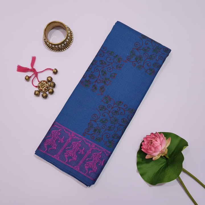 KUBERAN BLUE COTTON DANCE PRACTICE SAREE