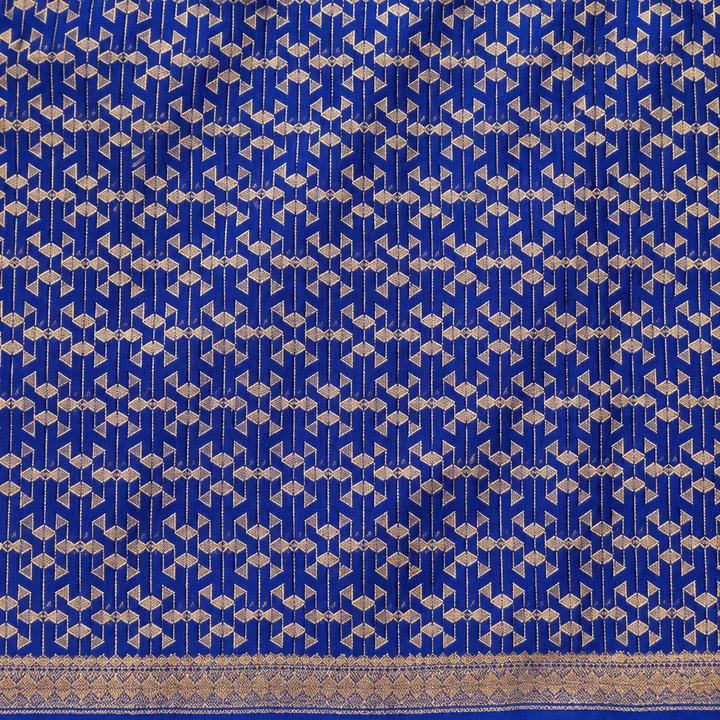 KUBERAN ROYAL BLUE PURE KHADDI GEORGETTE  SAREE