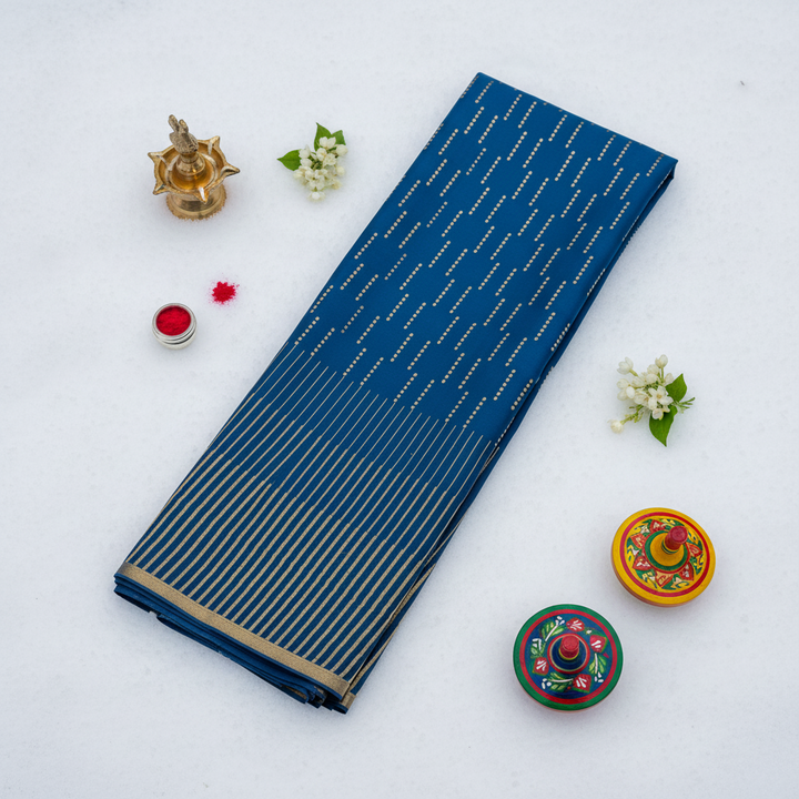 kuberan Royal Blue  Mysore Silk Saree