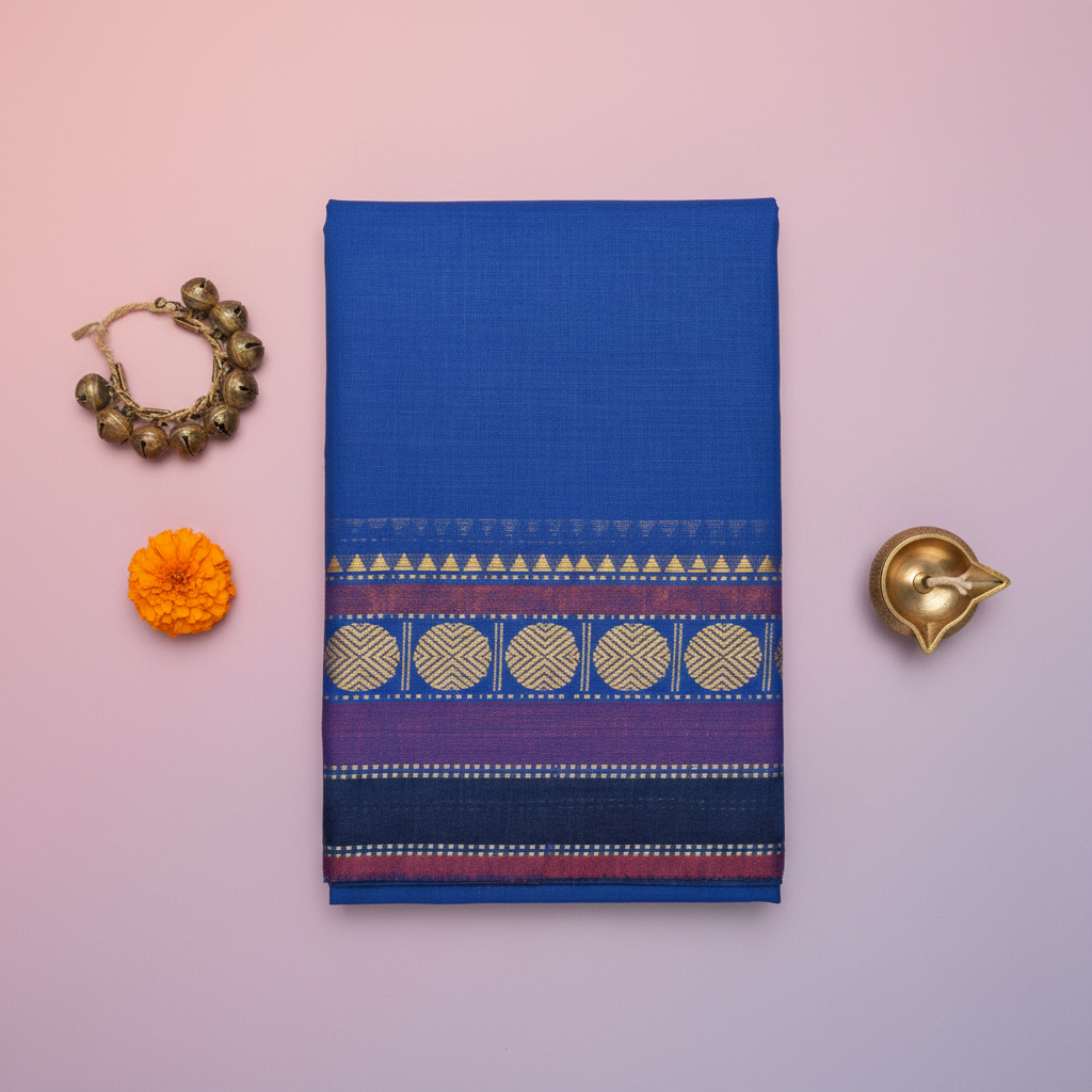 KUBERAN BLUE COTTON DANCE PRACTICE SAREE