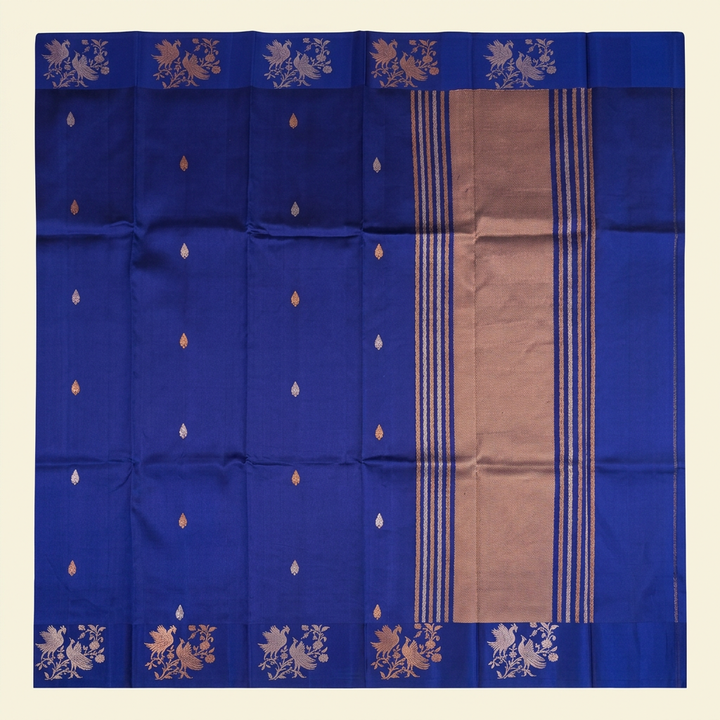 Kuberan Blue Pure Banarasi Silk Saree