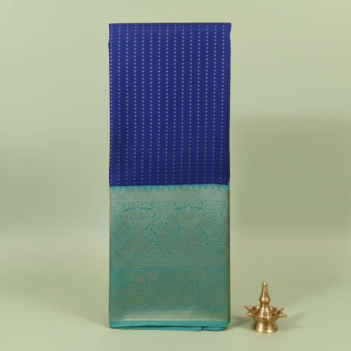 KUBERAN ROYAL BLUE WITH BLUE PURE KANCHIPURAM SILK SAREE