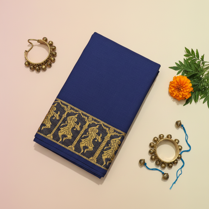 KUBERAN ROYAL BLUE COTTON DANCE PRACTICE SAREE