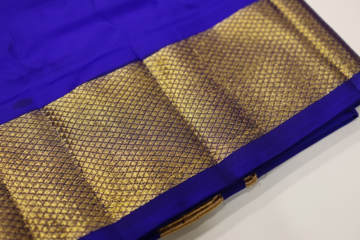 Kuberan Royal Blue Pure Silk Dhoti.
