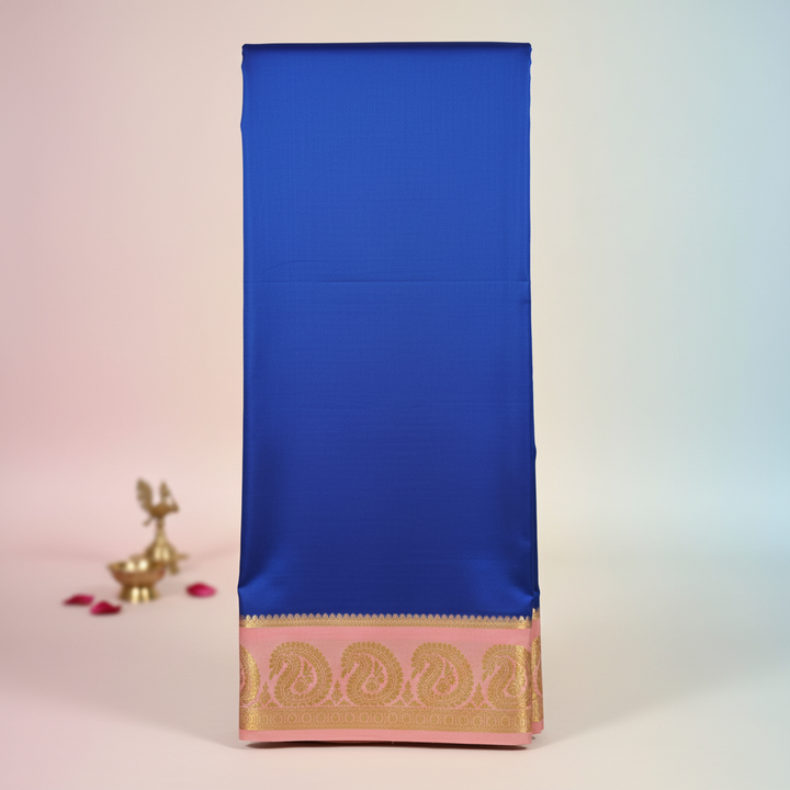 KUBERAN BLUE PURE CREPE SAREE