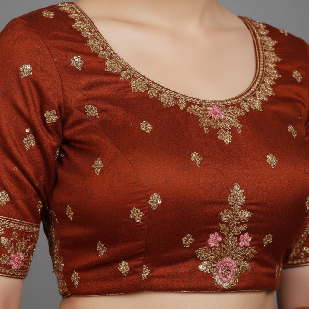 KUBERAN ORANGE UNSTITCHED VELVET LEHENGA