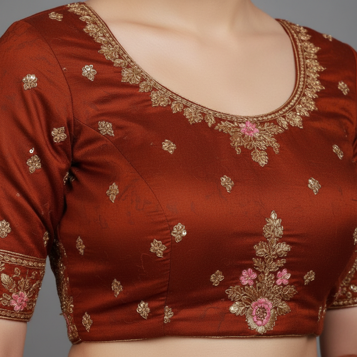 KUBERAN ORANGE UNSTITCHED VELVET LEHENGA