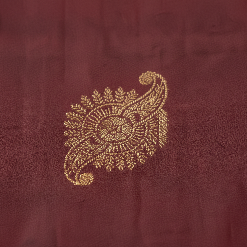 KUBERAN RUST MAROON SEMI SOFT SILK SAREE