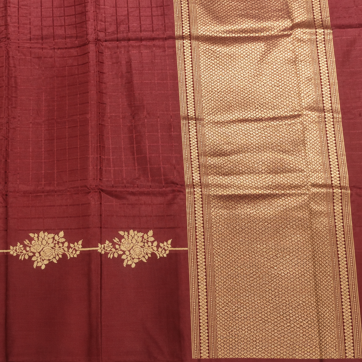 KUBERAN RUST MAROON PURE BANARASI SAREE