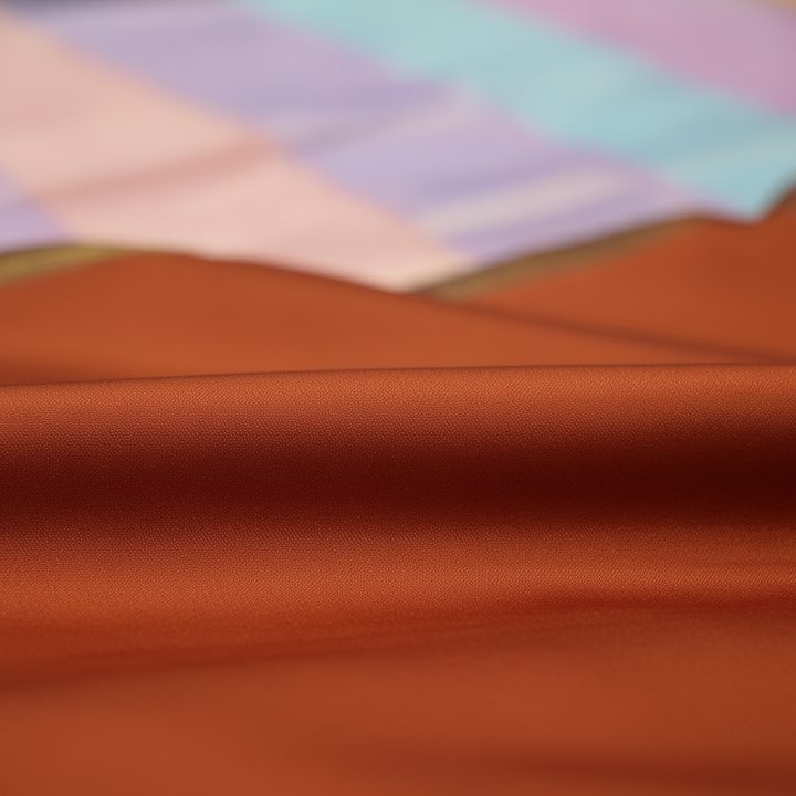 KUBERAN RUST ORANGE PURE CREPE SAREE