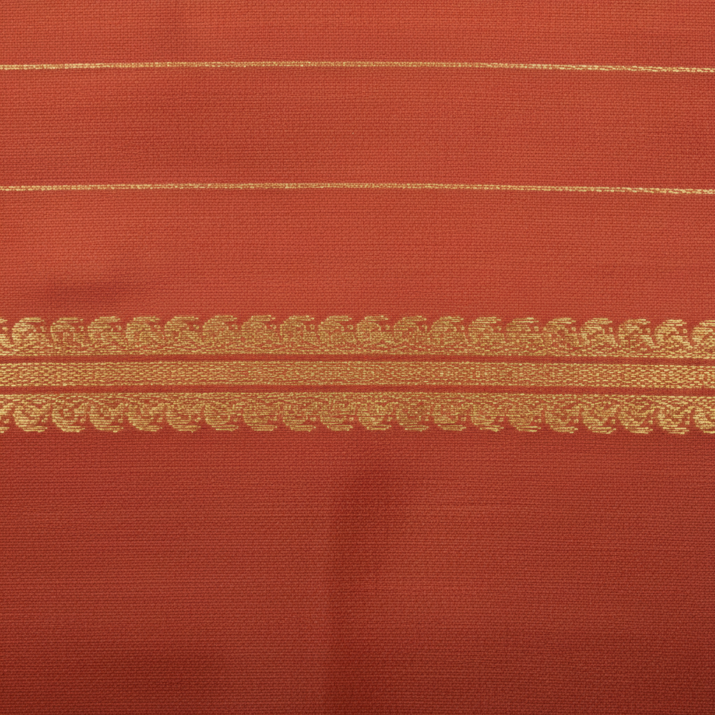 KUBERAN RUST ORANGE MYSORE SILK CREPE SAREE