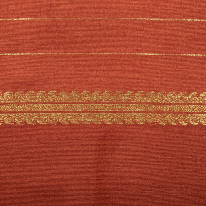 KUBERAN RUST ORANGE MYSORE SILK CREPE SAREE
