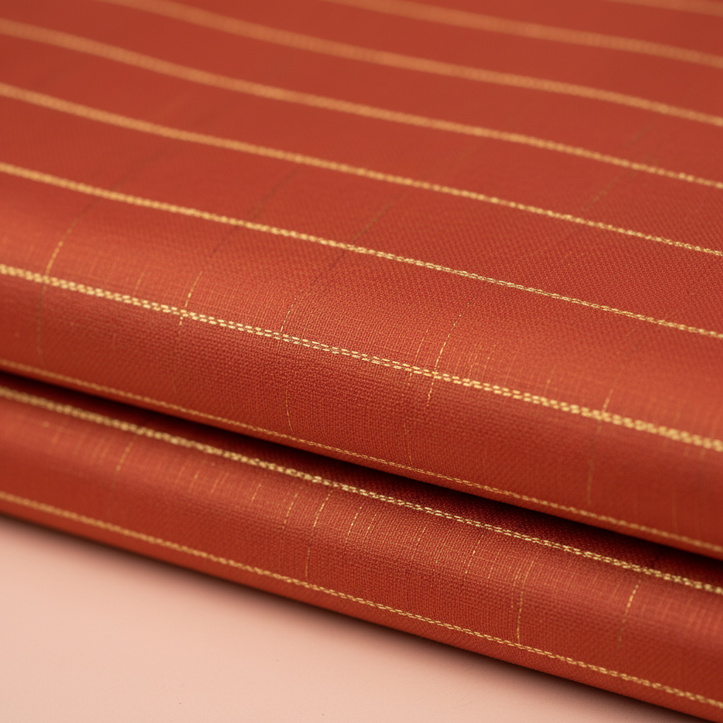 KUBERAN RUST ORANGE MYSORE SILK CREPE SAREE