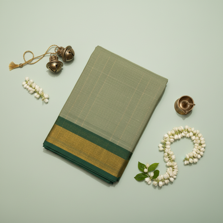 KUBERAN GREEN COTTON DANCE PRACTICE SAREE