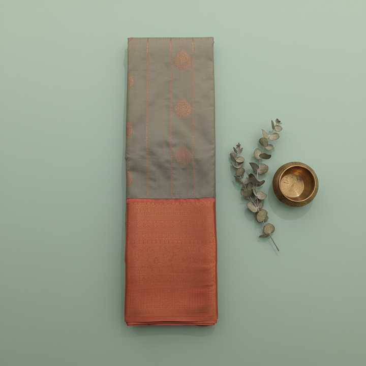 KUBERAN GREY SEMI SILK SAREE