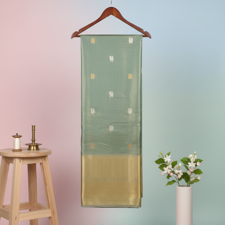 KUBERAN GREEN PURE KANCHIPURAM SILK SAREE