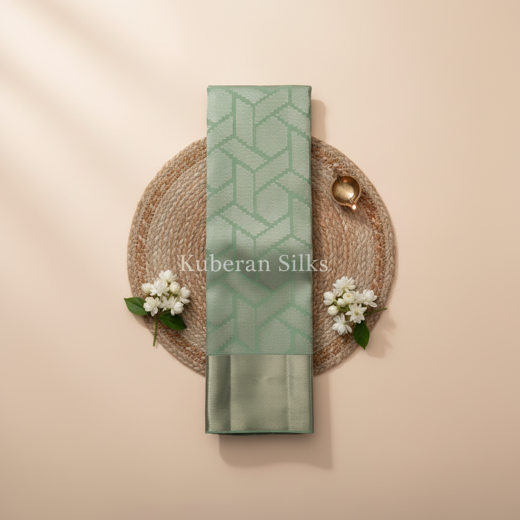 Kuberan Sea Green Kanchipuram Silk Saree