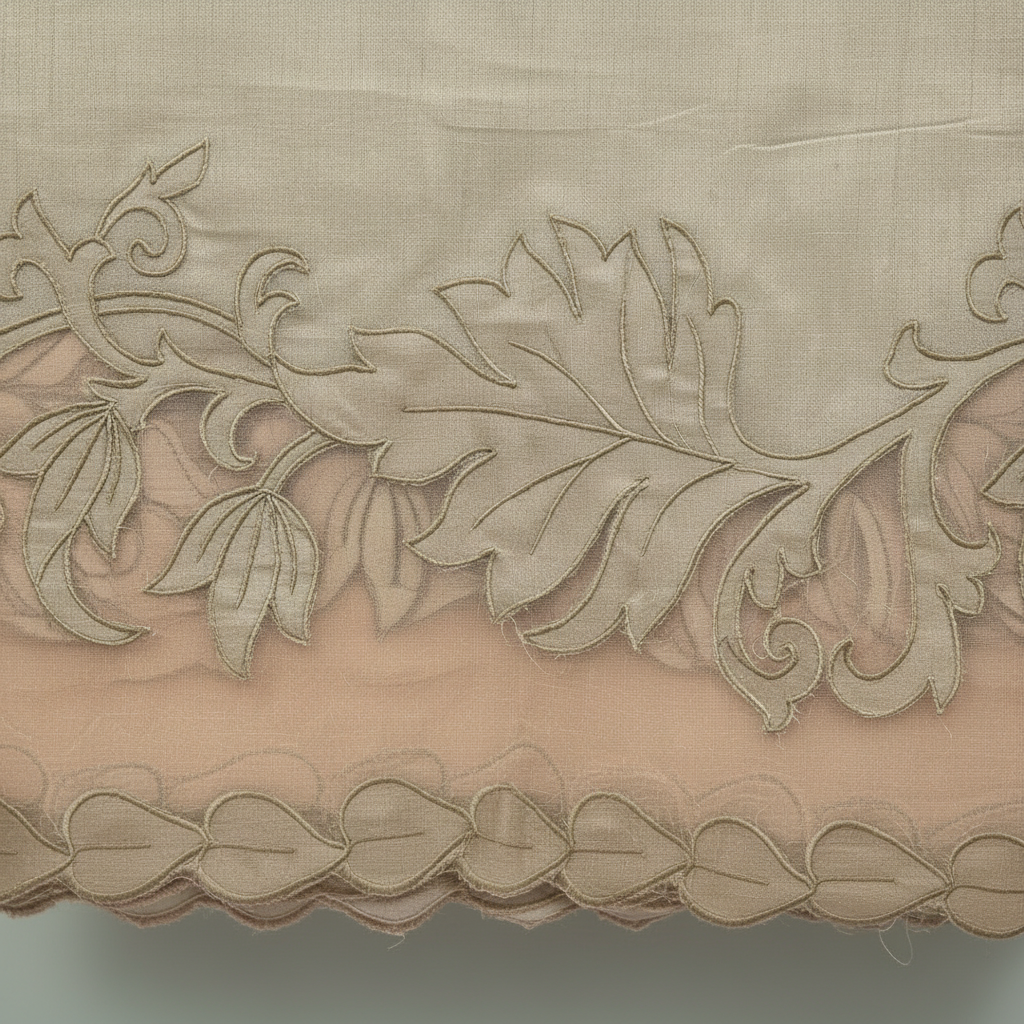 Sage Green Silk Saree – Border Close-Up