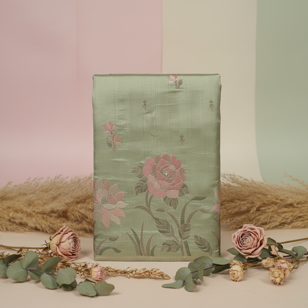 KUBERAN GREEN TUSSAR SILK SAREE
