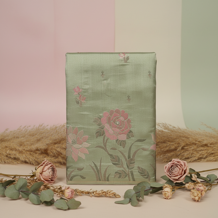 KUBERAN GREEN TUSSAR SILK SAREE