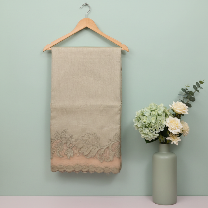 Sage Green Silk Saree – Original Fold on Hanger