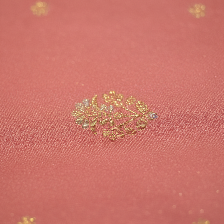 KUBERAN BABY PINK MASHRU SEMI BANARASI SILK SAREE