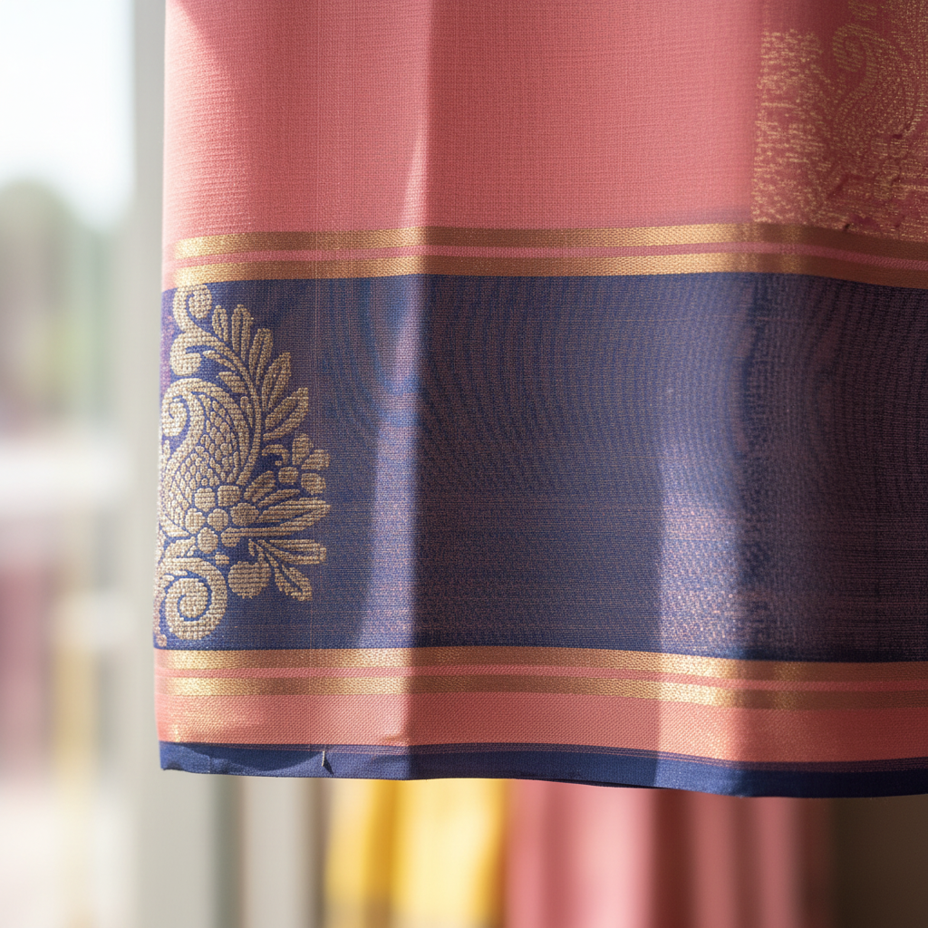 KUBERAN PINK WITH BLUE PURE SOFT SILK SAREE
