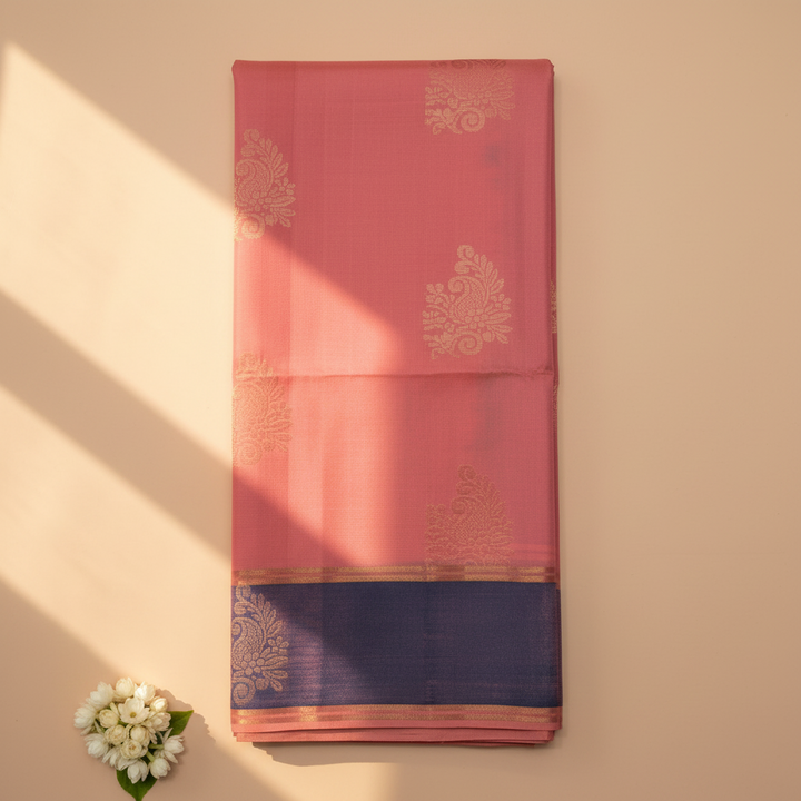 KUBERAN PINK WITH BLUE PURE SOFT SILK SAREE