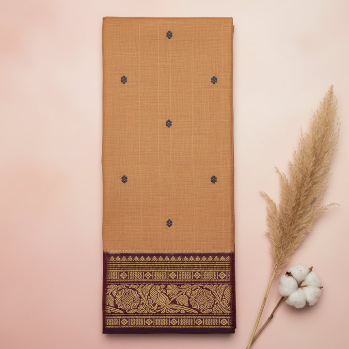 KUBERAN PEACH COTTON SAREE