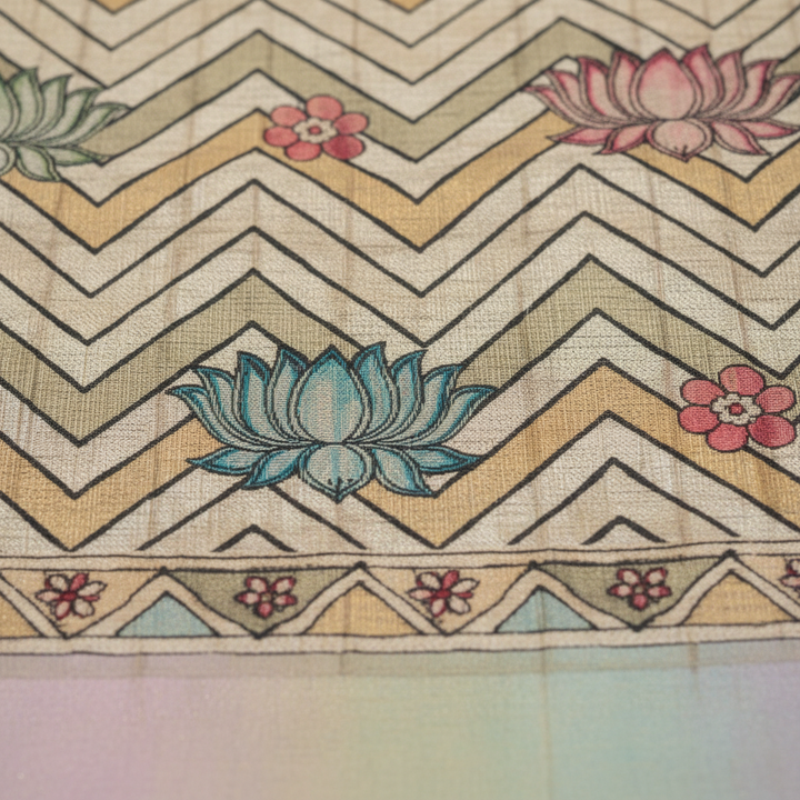 KUBERAN BEIGE SEMI TUSSAR SILK SAREE