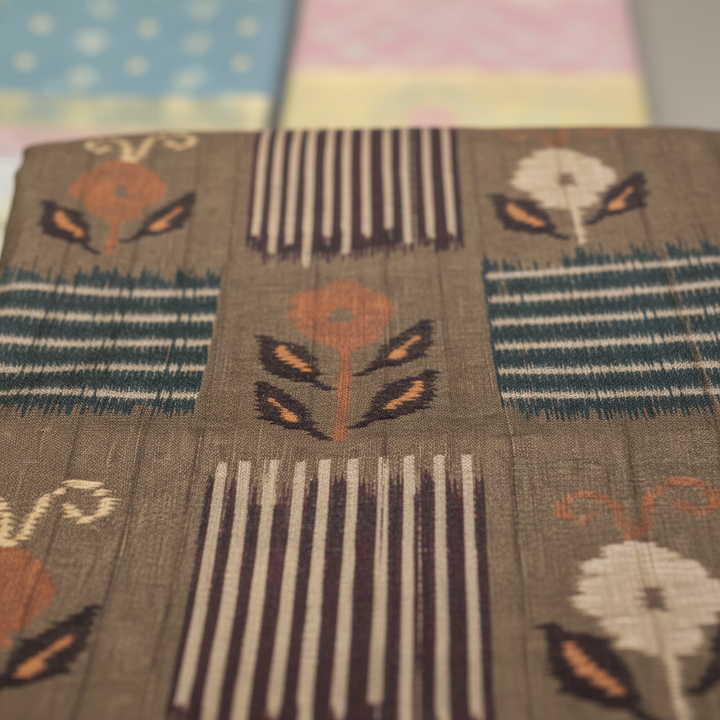 KUBERAN BROWN WITH TISSUE BORDER SEMI TUSSAR SILK SAREE