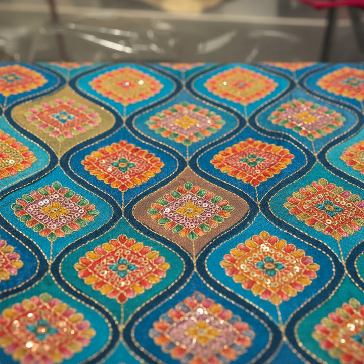 KUBERAN BLUE DESIGNER FANCY SAREE