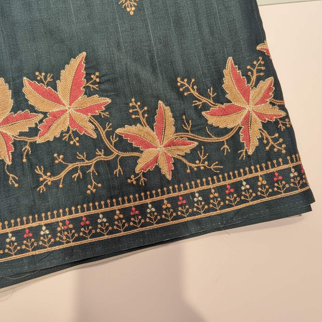 KUBERAN DEEP TEAL SEMI TUSSAR SILK SAREE