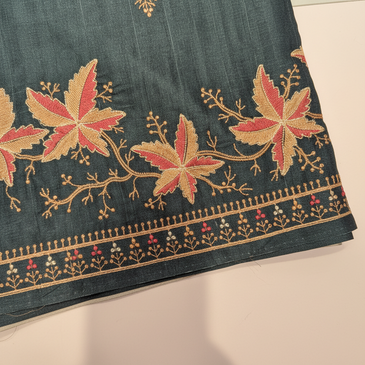 KUBERAN DEEP TEAL SEMI TUSSAR SILK SAREE