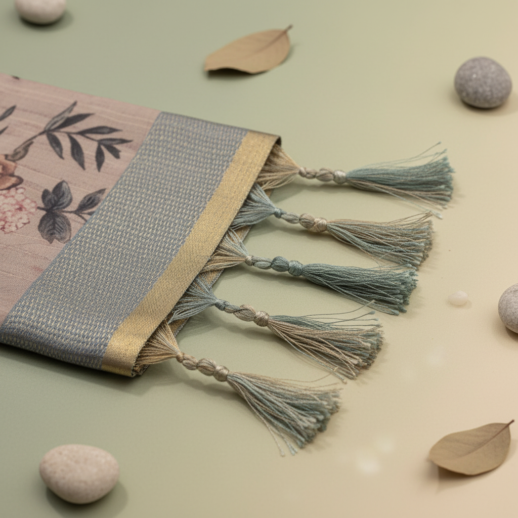 KUBERAN ROSE PINK SEMI TUSSAR SILK SAREE