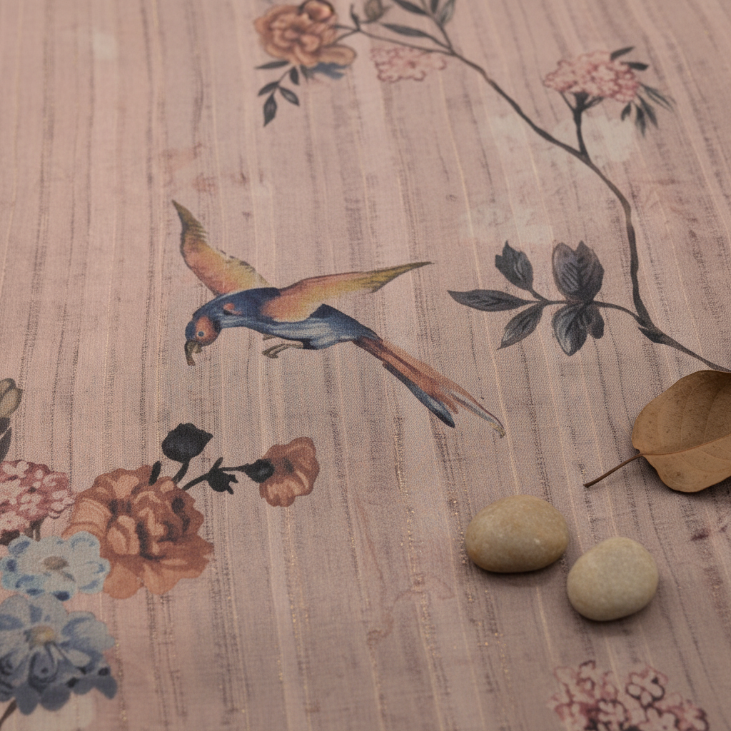 KUBERAN ROSE PINK SEMI TUSSAR SILK SAREE