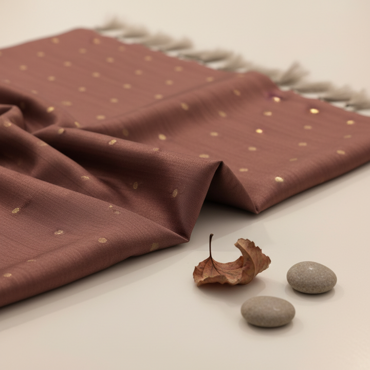 KUBERAN BRICK RED SEMI TUSSAR SILK SAREE